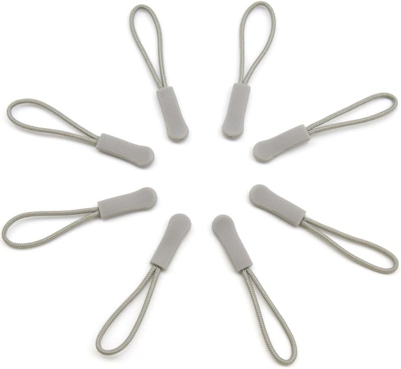 Ruidee 50 Pieces Zipper Pulls Zipper Tabs Zipper Pull Cord Extender Replacement Zipper Pulls for Backpacks, Jackets, Luggage, Purses, Handbags（Light Grey） - Image 4